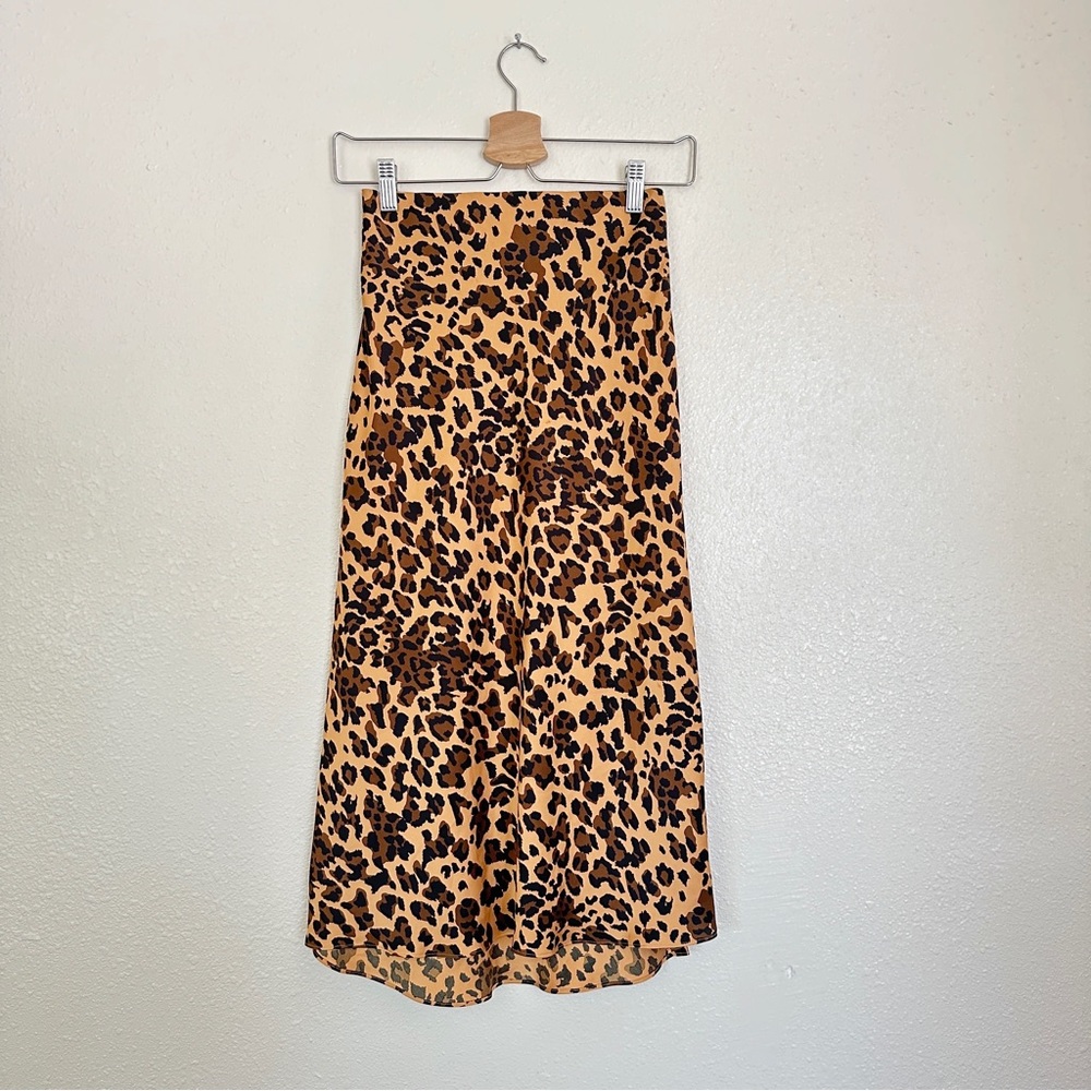 BABATON Ryland Slip Skirt Satin Midi Leopard Print Skirt Aritzia 2 - Picture 2 of 6